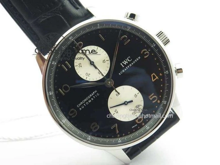 MIROTIME 0512 Modern Portuguese IW371404 ZF V3 1:1 Best Edition SS Black Dial On Black Leather Strap A 7267